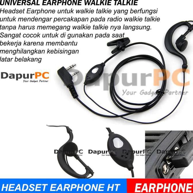 BAOFENG DUAL PTT HEADSET EARPHONE UNTUK HT BAOFENG - TAFFWARE