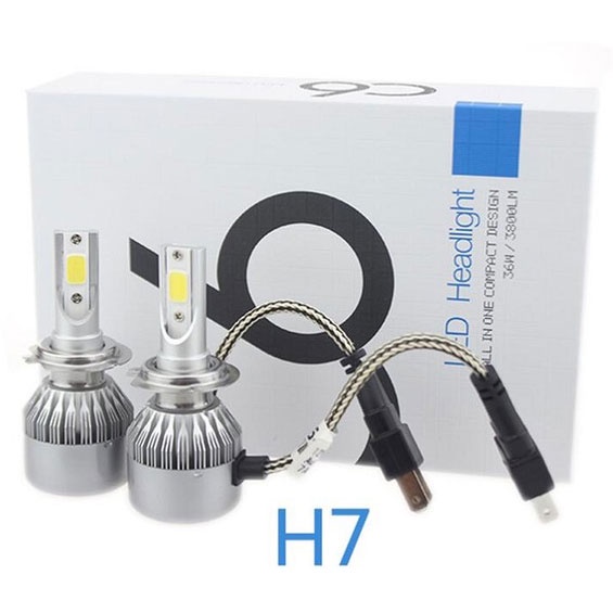 Lampu Mobil Headlight LED H7 COB 2 PCS Murah - Putih