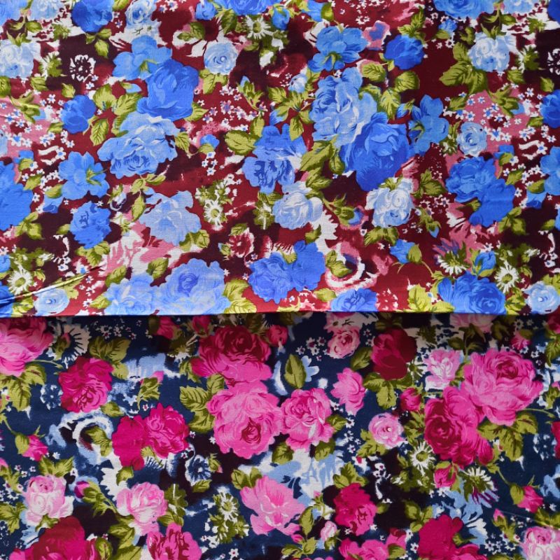 Kain Santung Rayon  Motif Bunga Bahan daster