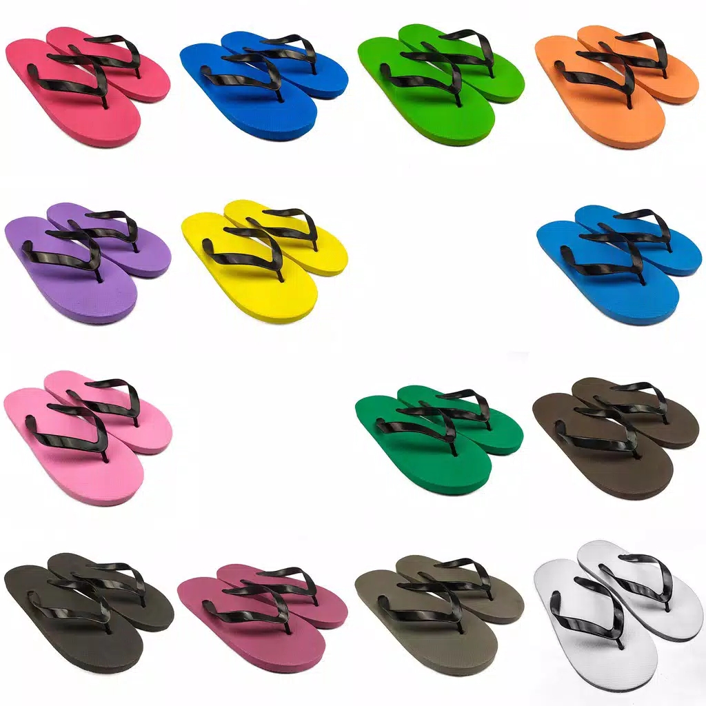  Sandal  Jepit  Polos  Spon Pria Casual Warna Hitam  Shopee 