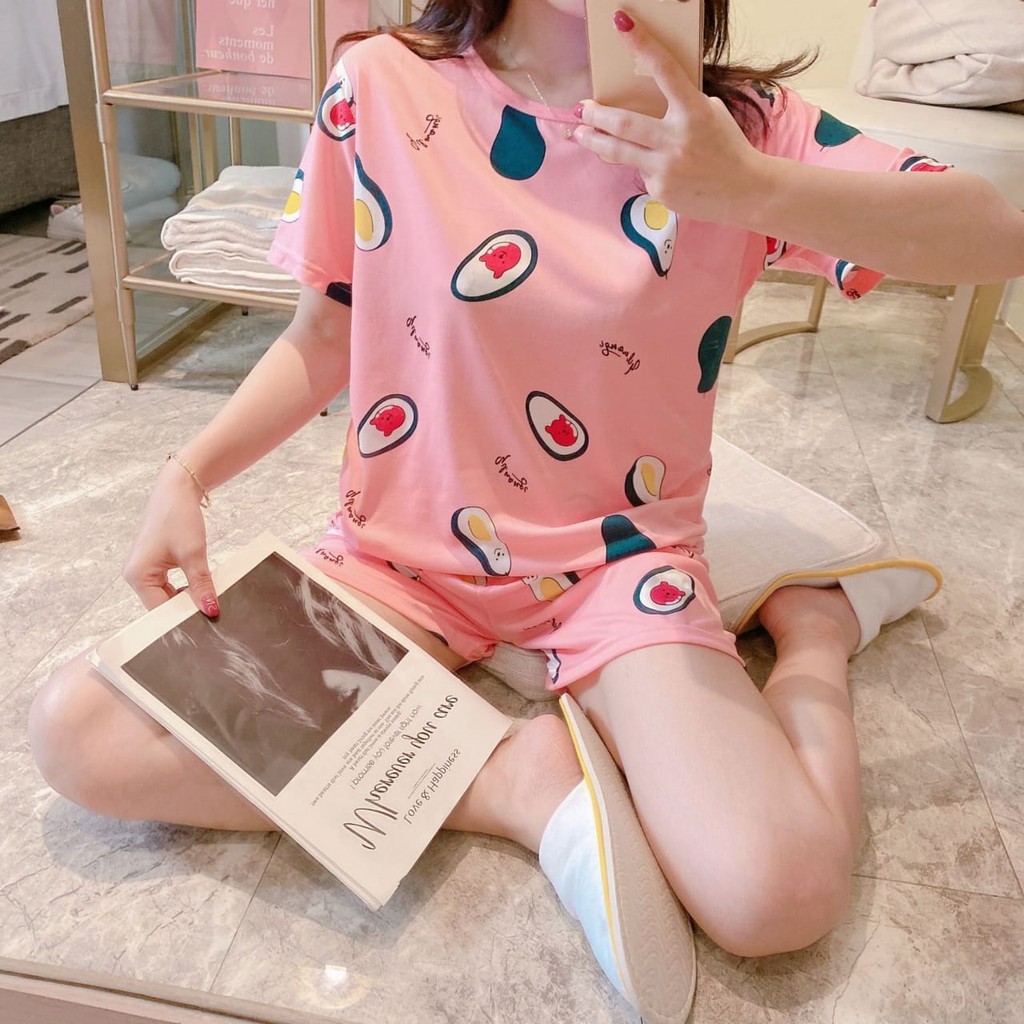 Baju Tidur Piyama Import HP-HP Avocado Pink