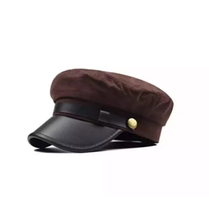 Topi Pria terbaru- Sailorman Army-Topi Pelaut- Leather Cap- Cadet Military-topi Ariel-Korean style