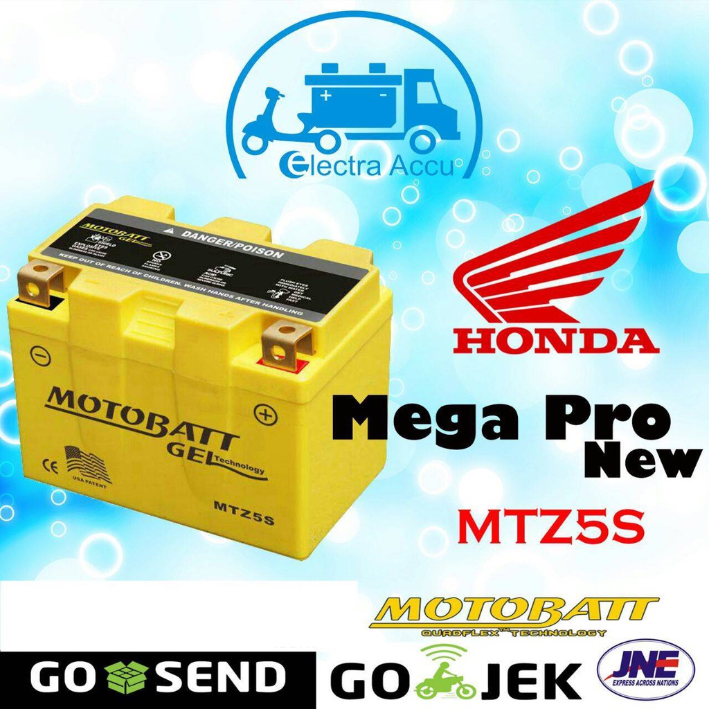  Aki Motor Honda New Megapro  MTZ5S Motobatt Aki  Kering 