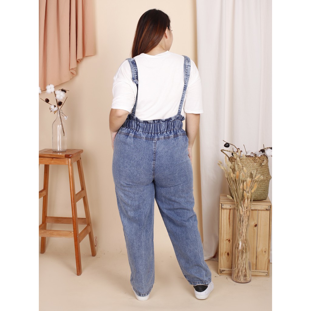 OVERALL JEANS JUMBO WANITA / CELANA BIG SIZE WANITA / CELANA DENIM JUMBO