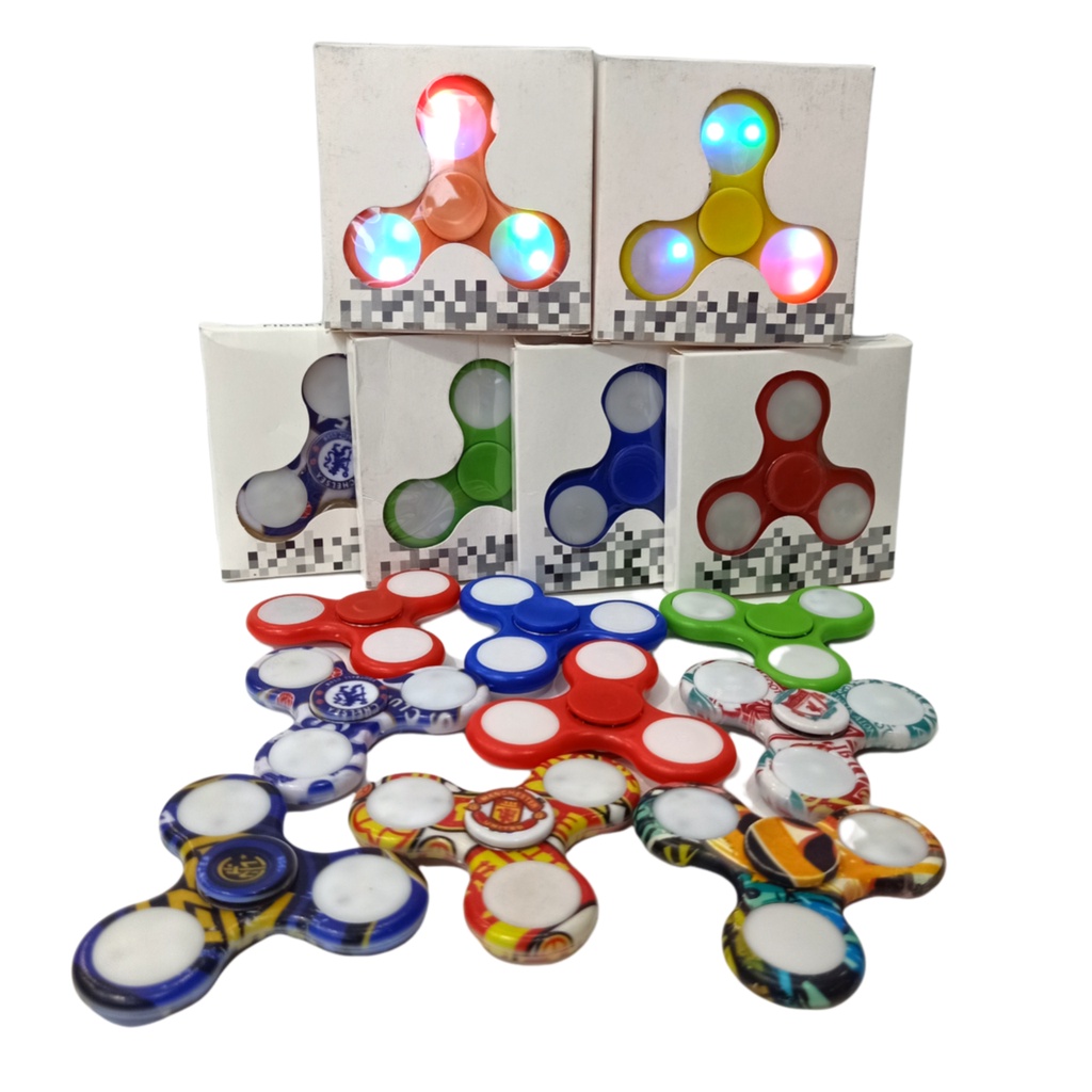 Promo Mainan Anak Spiner Lampu LED Dan Transparan Fidget