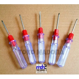 Obeng Bolak Balik Transparan Kecil - Diameter 3.5 x Panjang 5 Inch