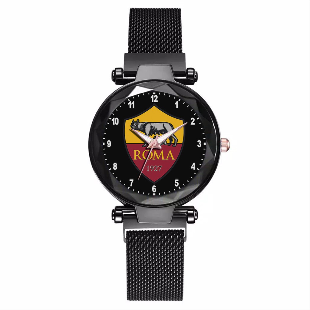 Jam Tangan Wanita Custom - AS ROMA MOTIF 1 Free Box &amp; Batre Cadangan