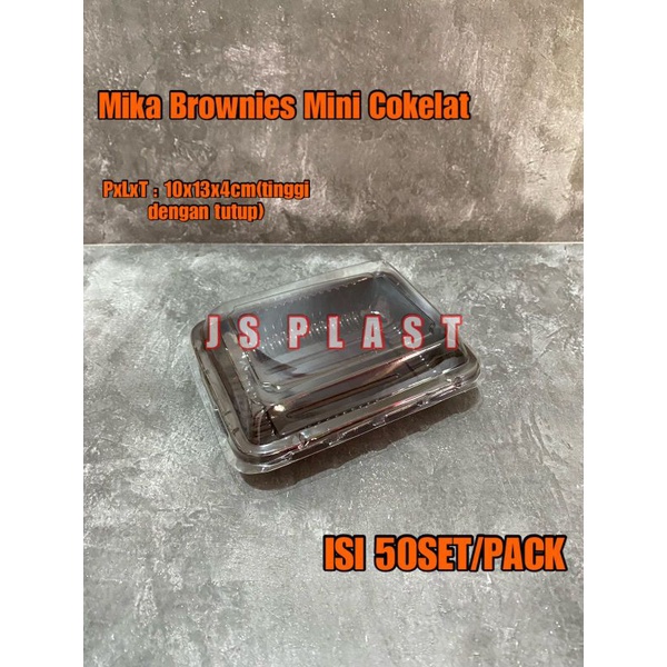 (ISI50PCS) Mika Brownies Mini Kecil / Kotak Puding Kue Tart / Kotak Snack