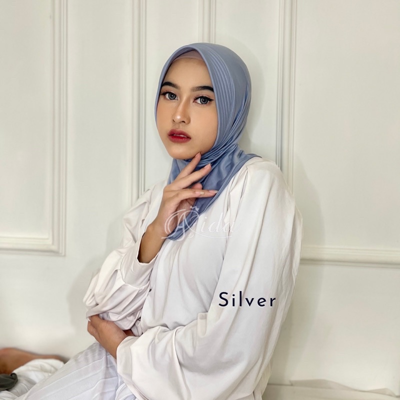 Jilbab Sport Volly Jersey Hijab Instant-Silver