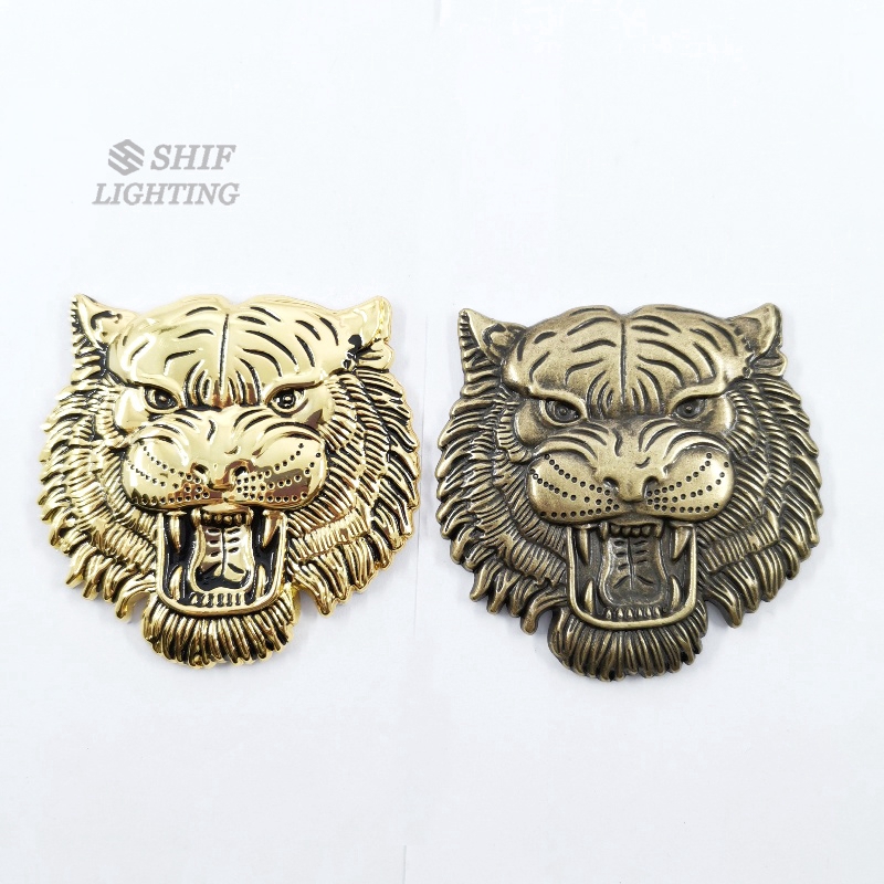 1pc Stiker Emblem Logo Harimau Bahan Metal Untuk Dekorasi Mobil/Motor/Sepeda