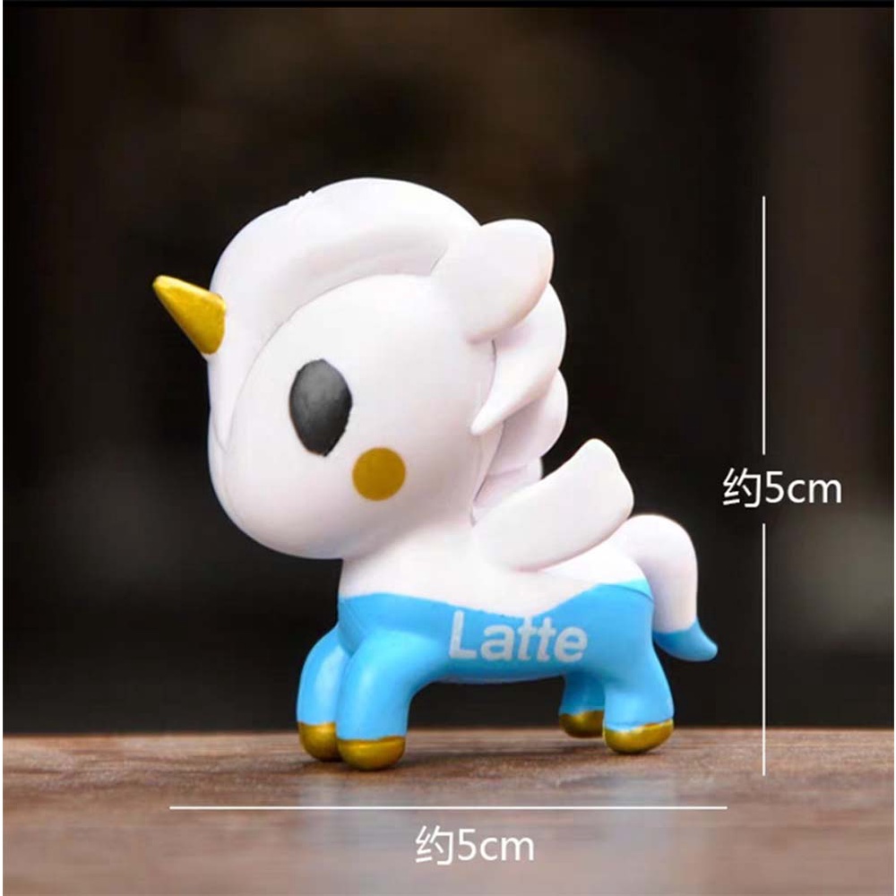 QUINTON 1Pc Miniature Toys Anime Baby Accompany Toy Unicorn Horse Dolls Cute Home Decor Ornaments Cartoon Pony Children Gift Figurines Miniature