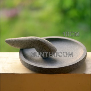 Cobek Batu Kali Super Halus 18cm n Ulekan Anti Jamur Cobek Batu Kali Super Halus 18cm n Ulekan Anti Jamur