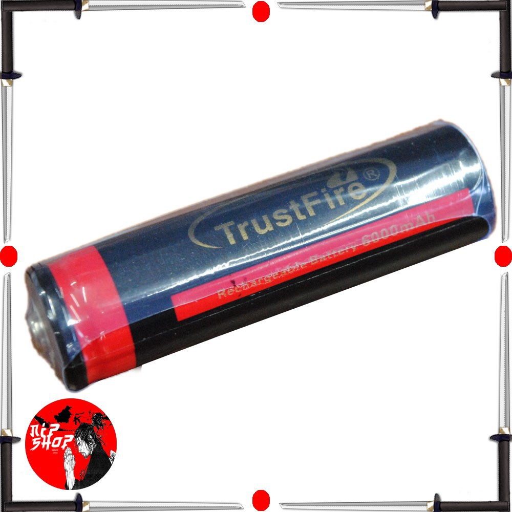 Trustfire Baterai Li-ion 18650 6000mAh 3.7V Button Top - BRC 18650 - Golden