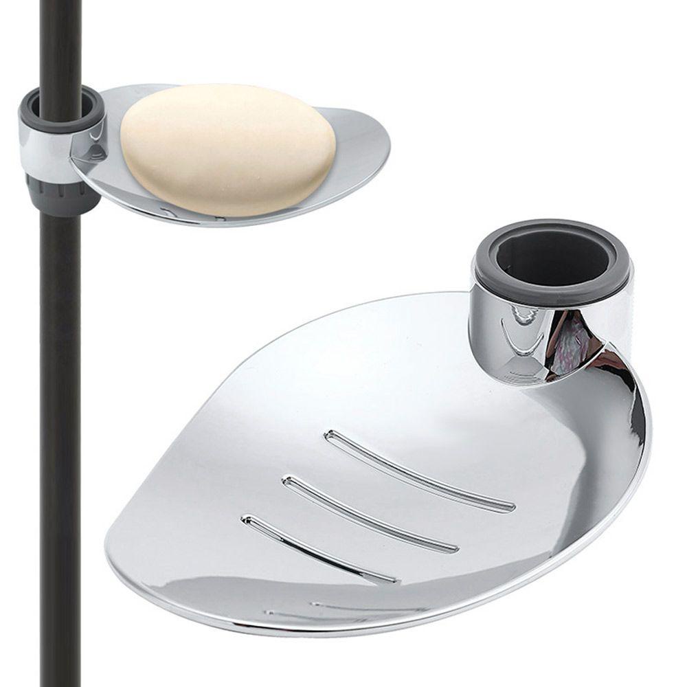 Populer22 /24 /25MM Piring Sabun Untuk22 24 25 mm Perak Mandi Shower Piring Adjustable Rel Geser