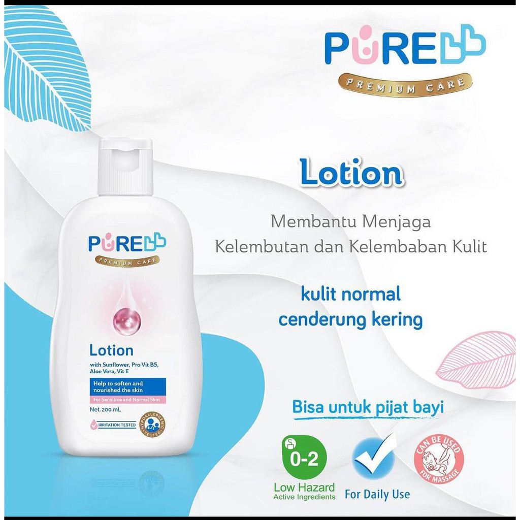 PUREBB LOTION 200ml/pelembab kulit baby