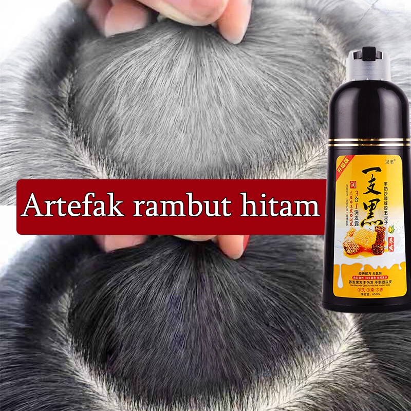 Sampo rambut hitam Cat rambut Pewarna rambut permanen hitam 650ml Sampo botani Rambut hitam alami Rambut hitam dalam sekali cuci Kulit kepala anti lengket hitam Kerah tidak kotor Hitam permanen