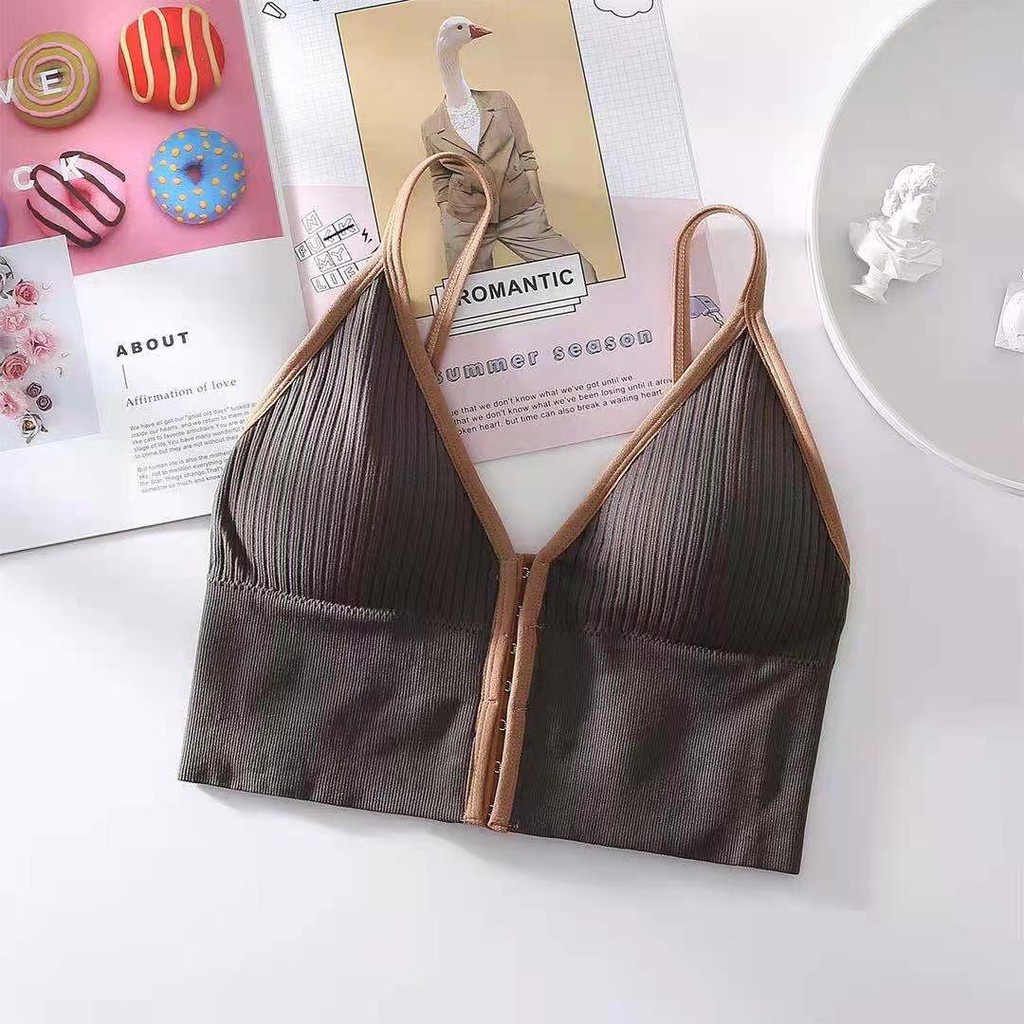 BRA FASHION TR47 OLAHRAGA PUSH UP WANITA TANPA KAWAT ELASTIS SEXY IMPORT-ABU