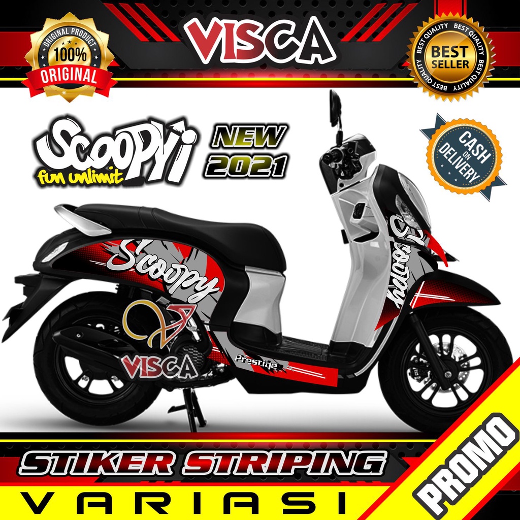 Striping Scoopy 2021 -  Sticker Striping Variasi Lis Scoopy 2021 - Striping Hologram Scoopy 2021 - P