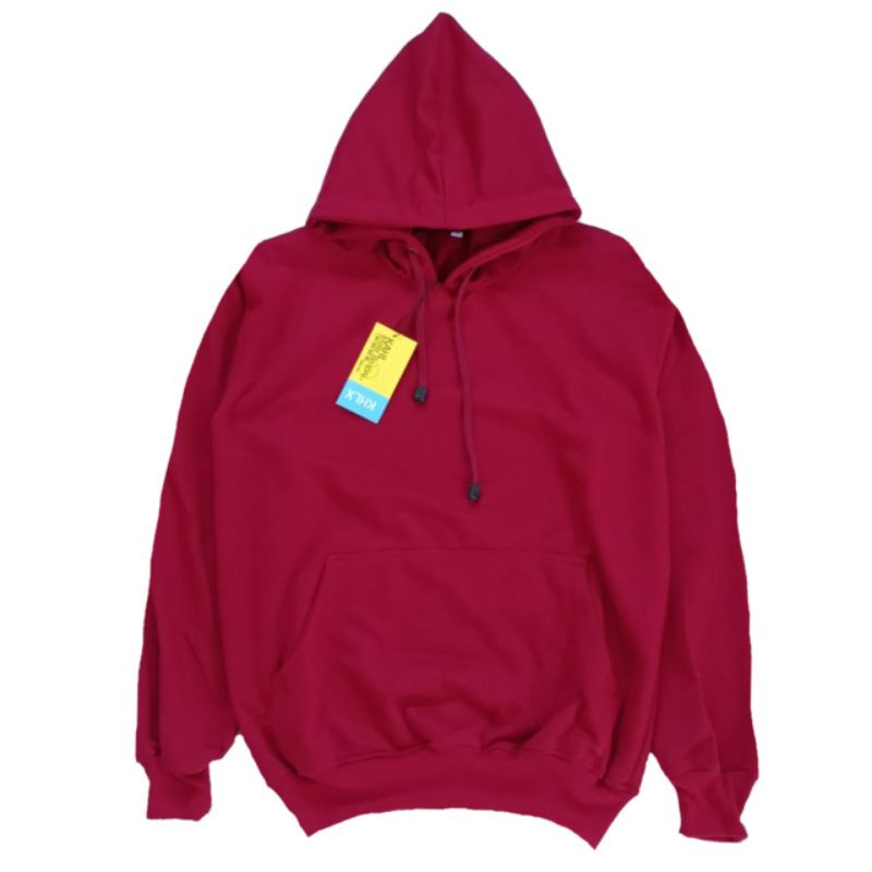 (BISA COD) Jaket jumper hoodie polos pria wanita-merah cabe