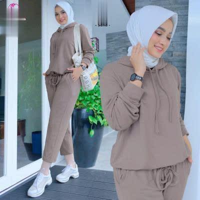 baju olahraga wanita muslim / set baju olahraga wanita  muslimah / sporty set wanita / casual setelan wanita / atasan dan bawahan wanita kekinian/ celana dan baju wanita / setelan bajuolahraga terbaru /one set celana panjang wanita / setelan baju olahraga