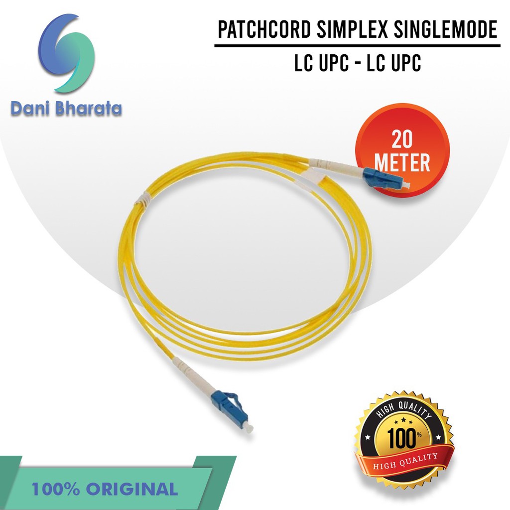 Patchcord Fiber Optik Simplex SM LC UPC to LC UPC Panjang 20 Meter