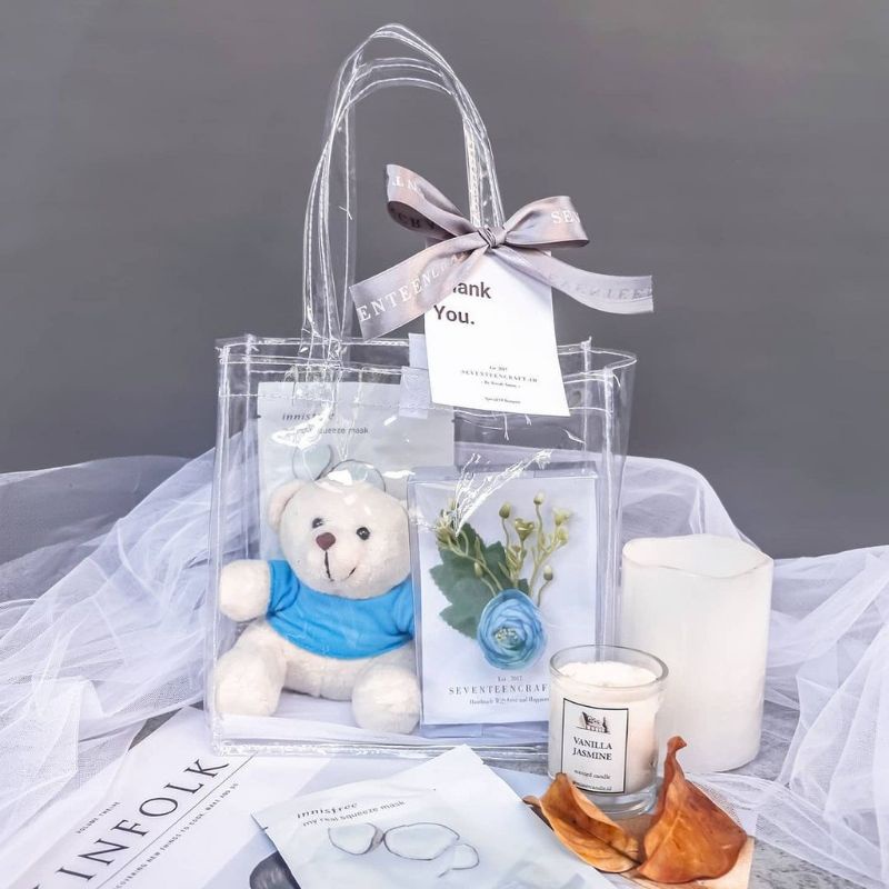 

Tas Parsel PLT 20x10x20 Bening Transparan Mika Tebal Premium Hampers