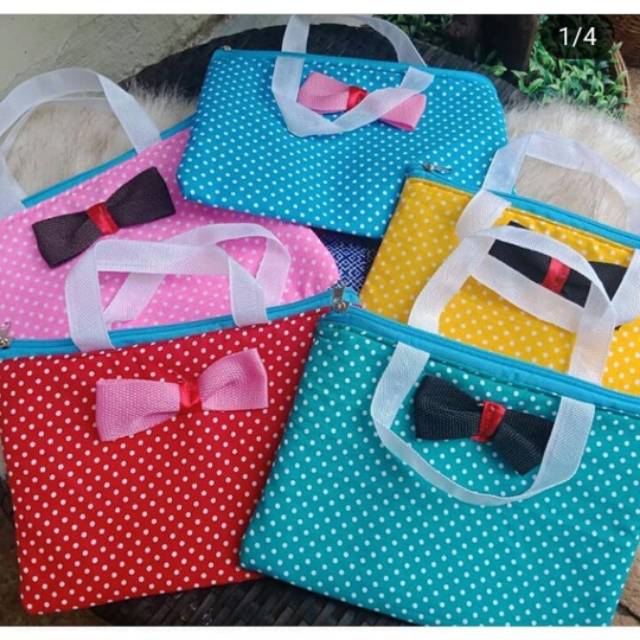 Tas jinjing kecil Bahan katun motif cantik / tas makeup