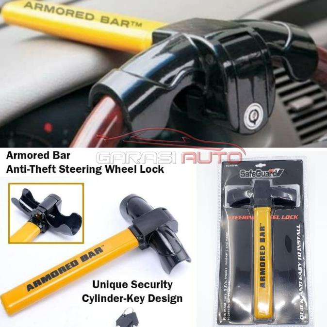 Kunci Stir Armored Bar Original SafeGuard Mobil Yaris Camry Etios Brio garasiau70 Buru Order