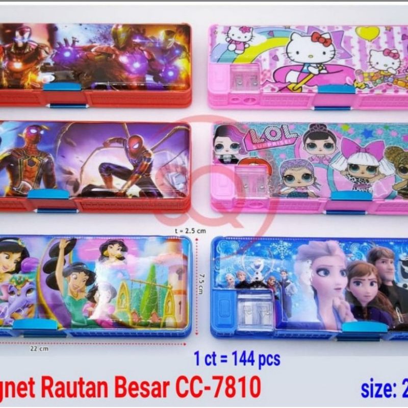 

Kotak Pensil / Pencil Case Magnet dengan Rautan Besar