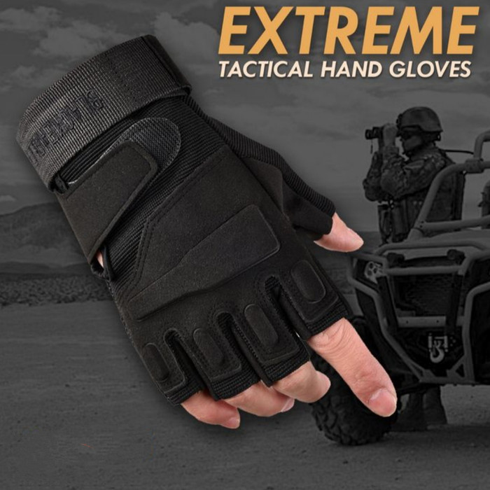 Sarung Tangan Tactical/Motor Blackhawk Half - Krem, M