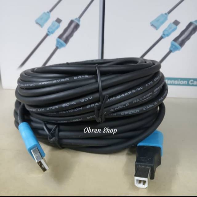 KABEL USB PRINTER 10 METER (KABEL + KONEKTOR)