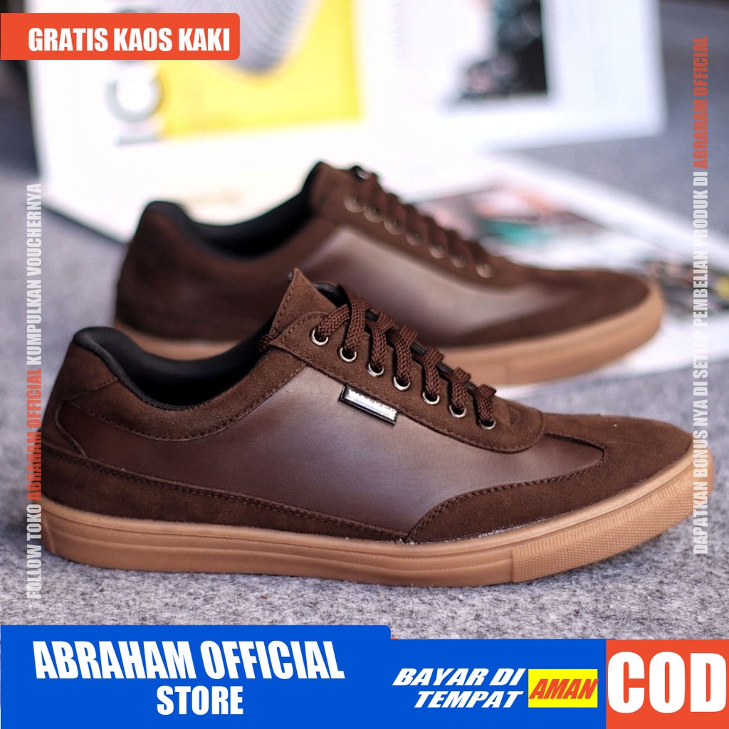 ABRHM x RAMIRES Sepatu Kasual Pria Sepatu Pria Casual Sepatu Sneakers Pria Sepatu Cowok / Cowo Kerja Kantor Semi Formal Anti Slip Kuliah Kondangan Gaya keren Kekinian Murah Terlaris