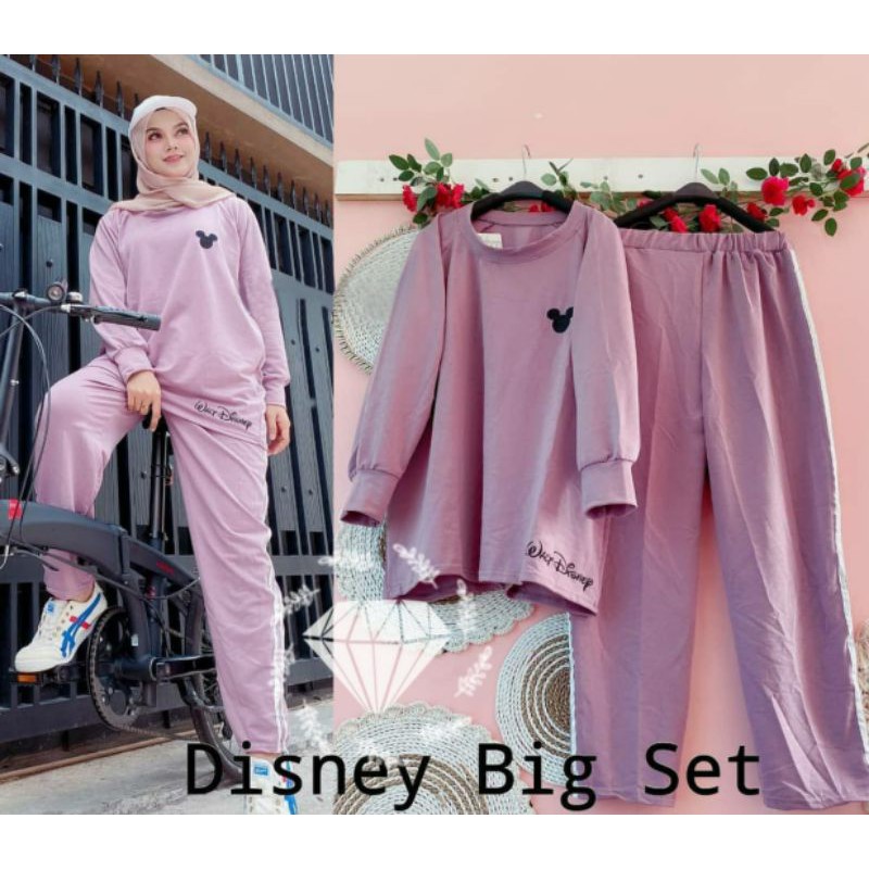 SET DISNEY SETELAN CELANA TRAINING FASHION BIGSIZE JUMBO ADA VIDEO REAL PICT KR