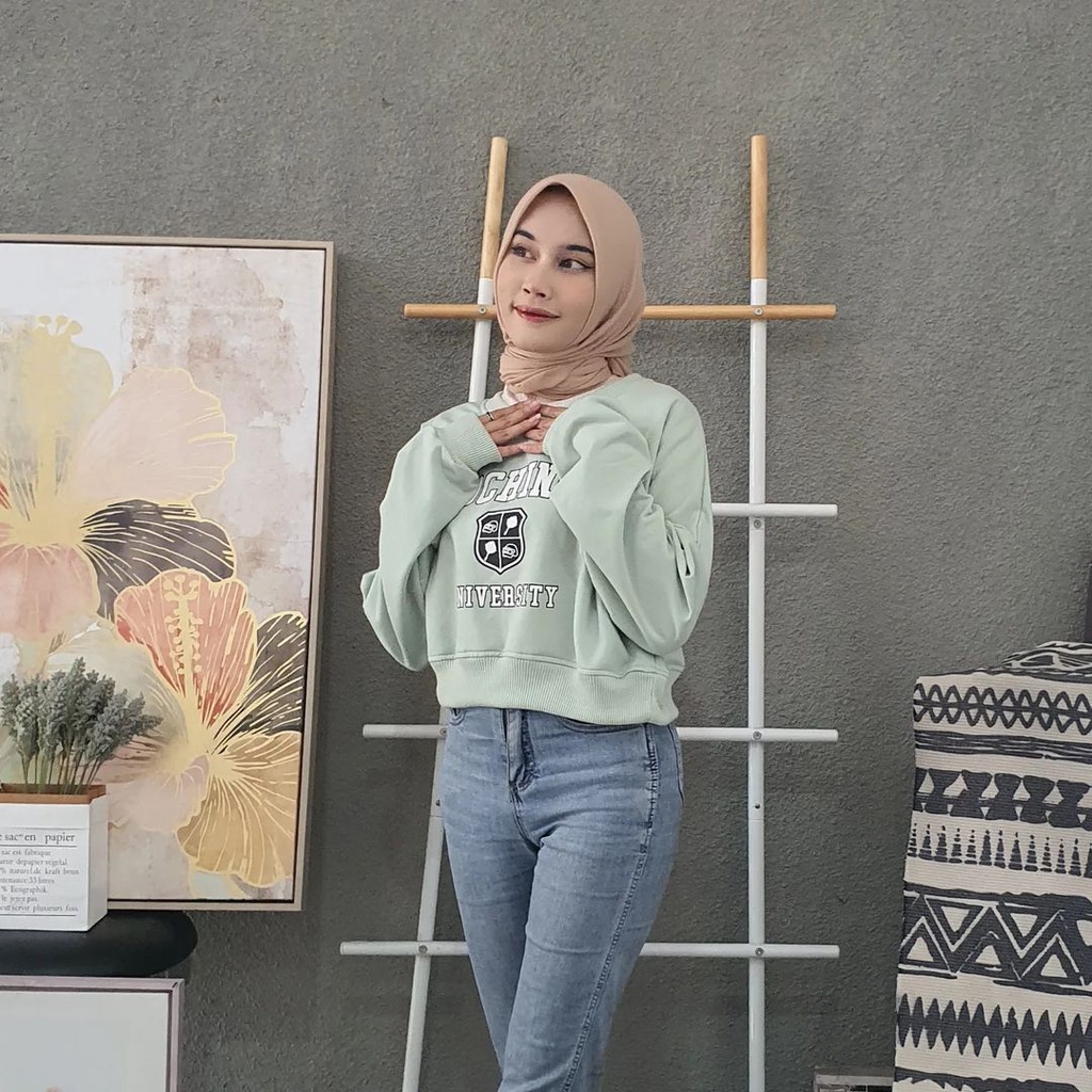 POCHINKI CROOPE | Sweater Crewneck Oblong Oversize | Outerwear Wanita Termurah Fashion Terkini Korean Style