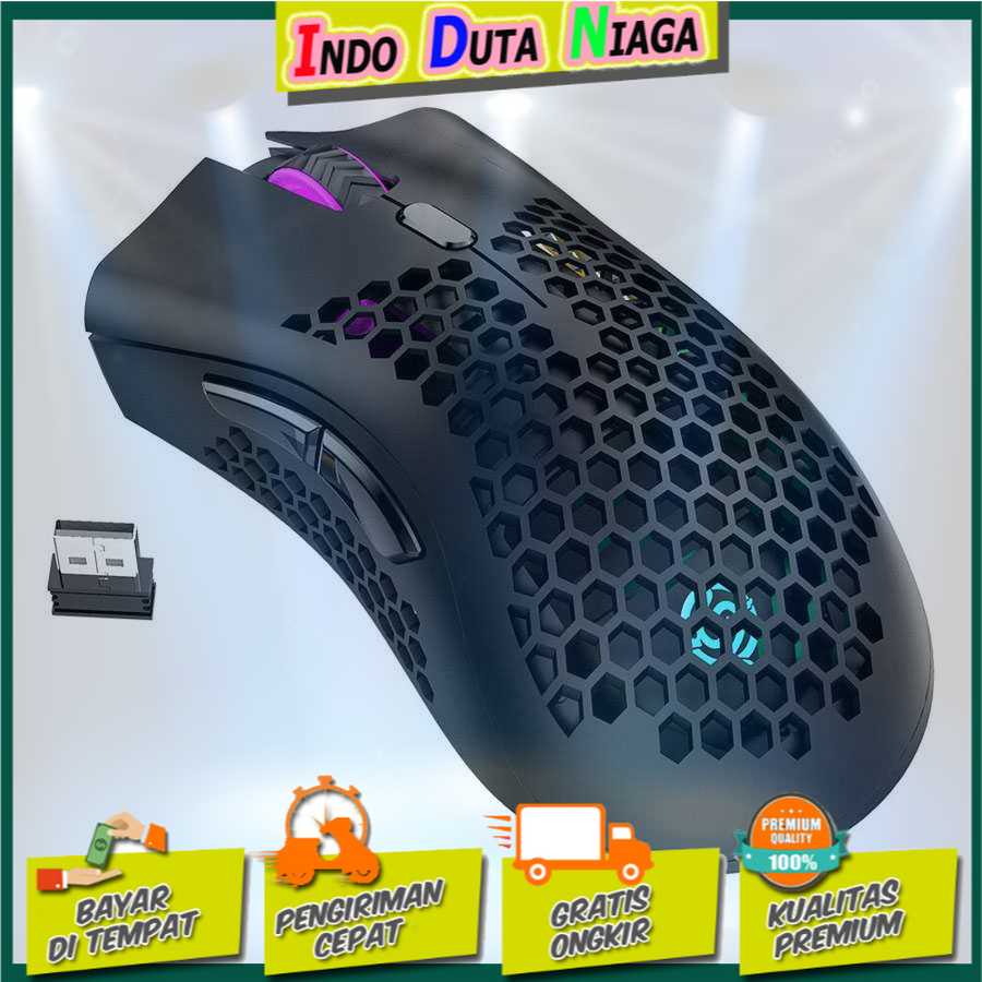 IDN TECH - K-SNAKE Mouse Gaming Wireless RGB Honeycomb 3 DPI Gear 2.4GHz - BM600