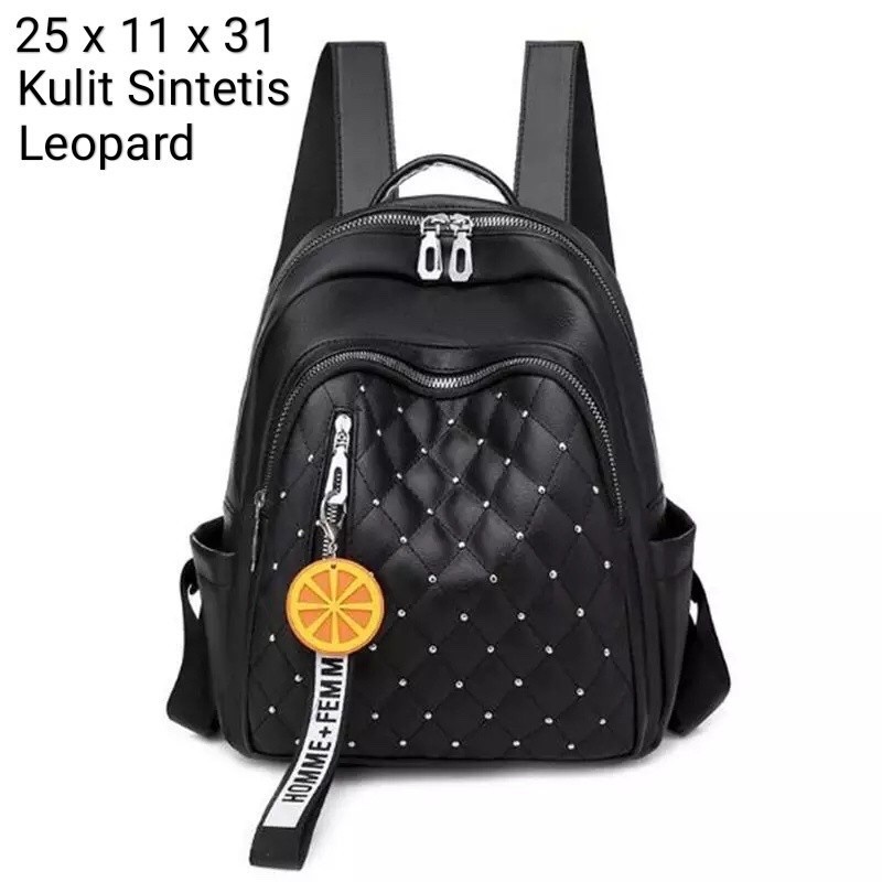 tas ransel wanita lemon tas lemon backpack wanita stylish tas multifungsi lemon bags tas kulit stude