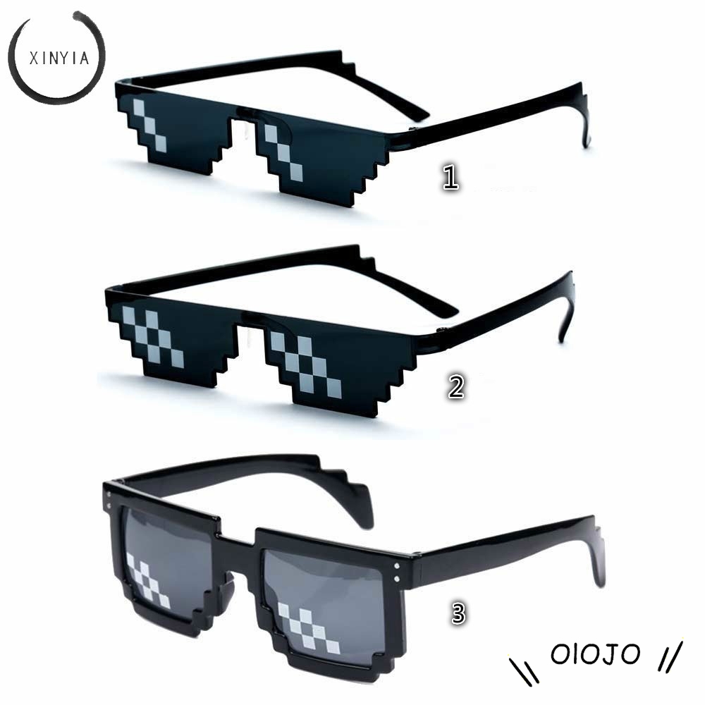 Kacamata Desgin Thug life Mosaic Sunglasses Kacamata Hitam Wanita/Pria Small Sunglasses