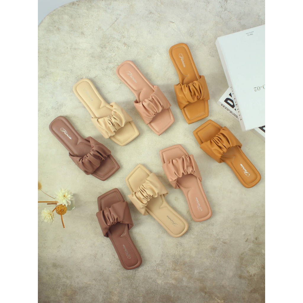 [7.7 Boombastis Sale⚡] - SANDAL WANITA FAIRIES OONA FS006 SANDALS  RUCHED FLAT