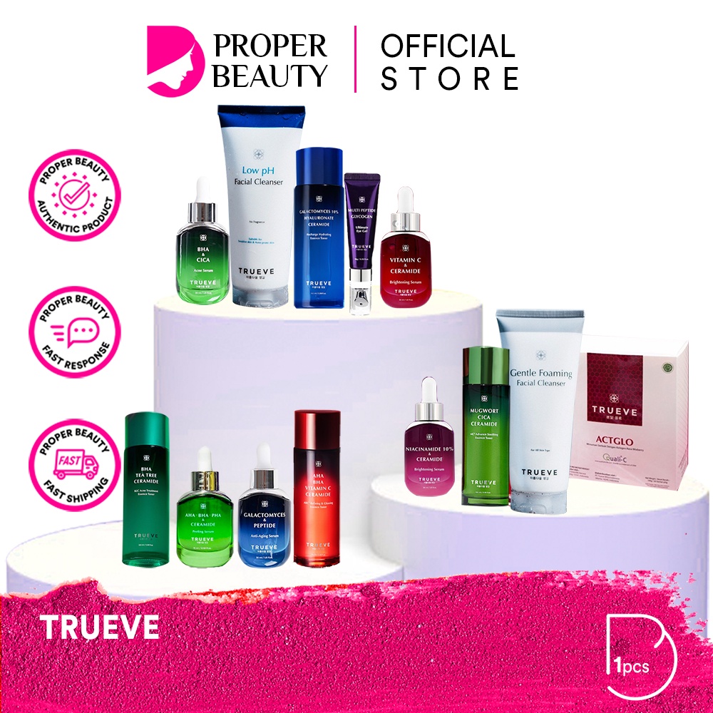 TRUEVE Indonesia / Serum Niacinamide Ceramide Bha Cica Acne Serum Vitamin C Galactomyces Anti Aging