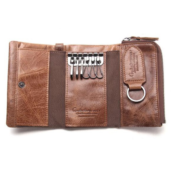 Contacts Dompet Kunci Bahan Leather - 1013 - Brown