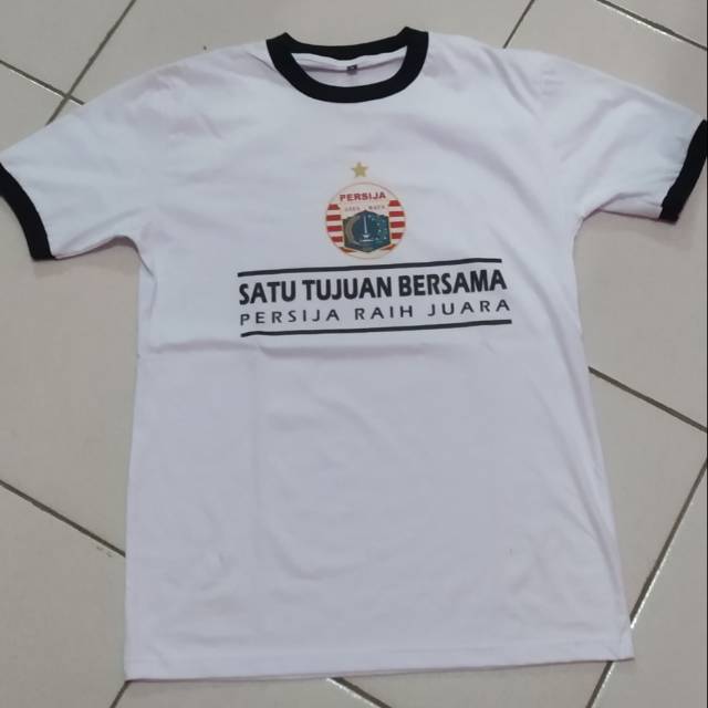 KAOS PERSIJA PRIA RINGER TEE || SATU TUJUAN BERSAMA PERSIJA RAIH JUARA