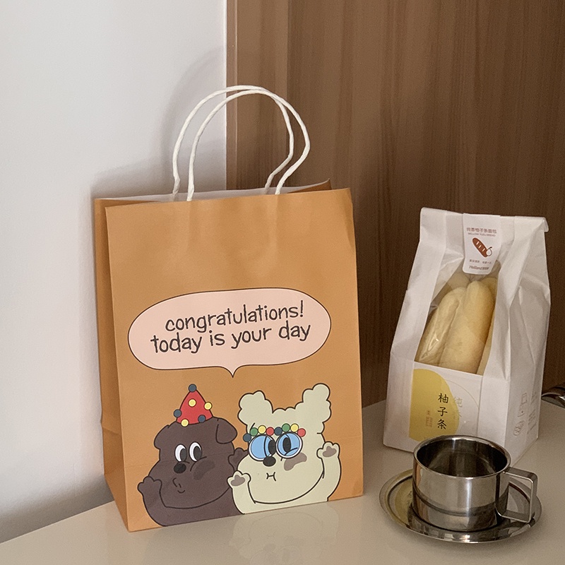 Ins Tas Tote Bag Motif Kartun Anjing Lucu Untuk Hadiah Ulang Tahun