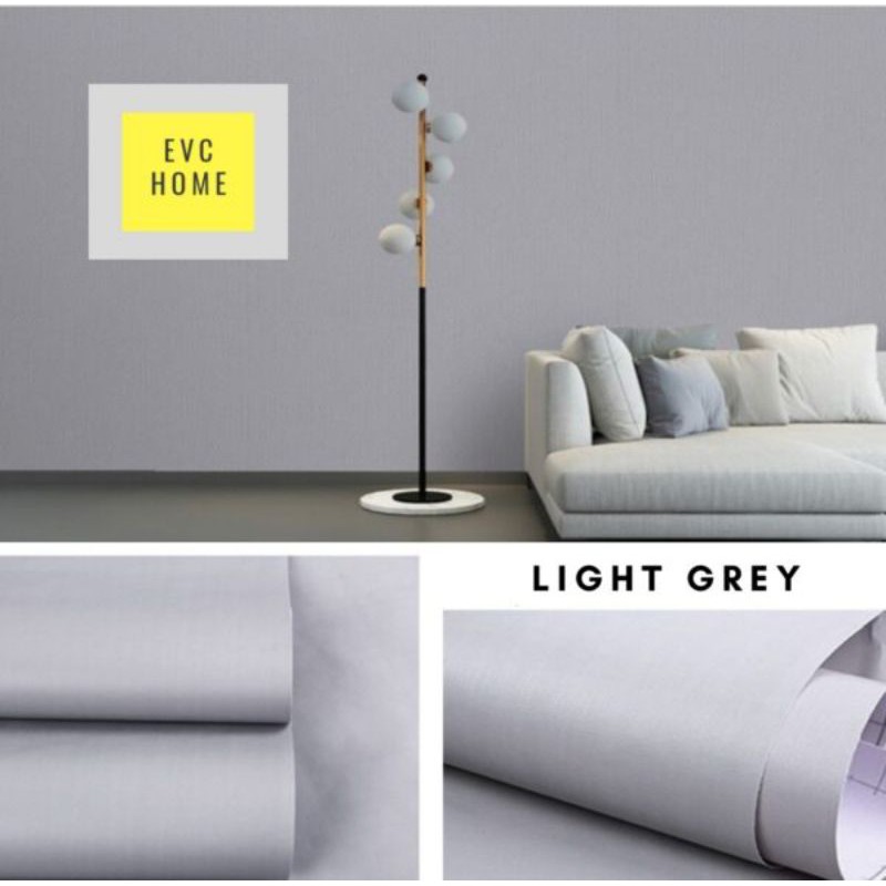 walpaper stiker dinding polos warna Light Grey