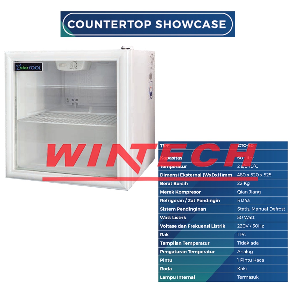 Jual STARCOOL CTC60 Showcase Putih Mini [Display Cooler] MURAH