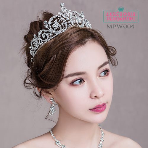 [BISA COD] WEDDING CROWN MAHKOTA PENGANTIN HEADPIECE AKSESORIS PESTA MPW004