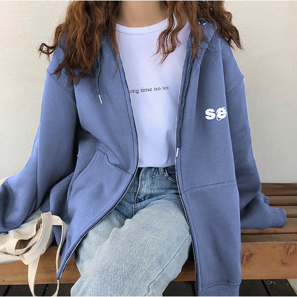 hoodie Sweater SERIES DENIM SOFT sweater oblong - crewneck pria wanita