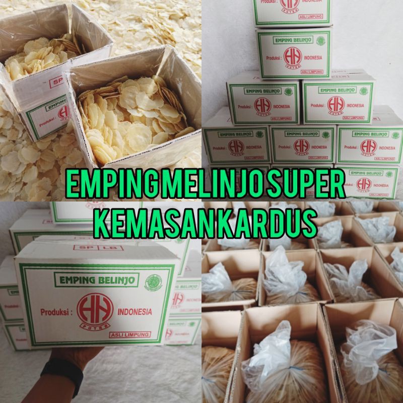 

YUMMY Emping Melinjo Mentah 1 kg Super Kemasan Kardus Export Quality Ori!!