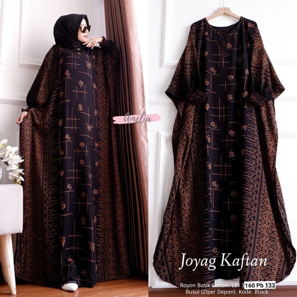 Joyag Home Kaftan Wanita Jumbo Rayon Premium Gamis Kaftan Batik Modern Kekininan Bigsize LD 150 cm