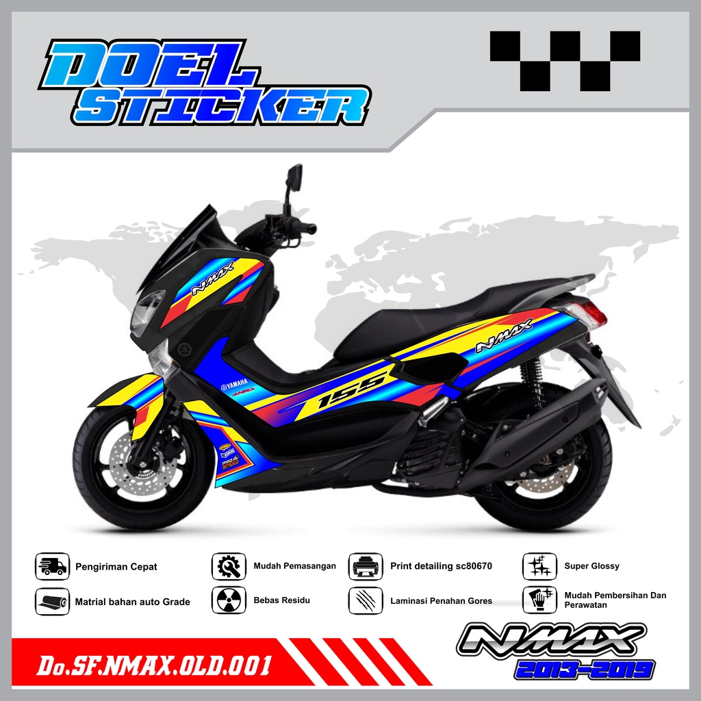 STICKER STRIPING NMAX OLD - STICKER STRIPING LIST VARIASI HOLOGRAM , CROME YAMAHA NMAX OLD DOEL 001