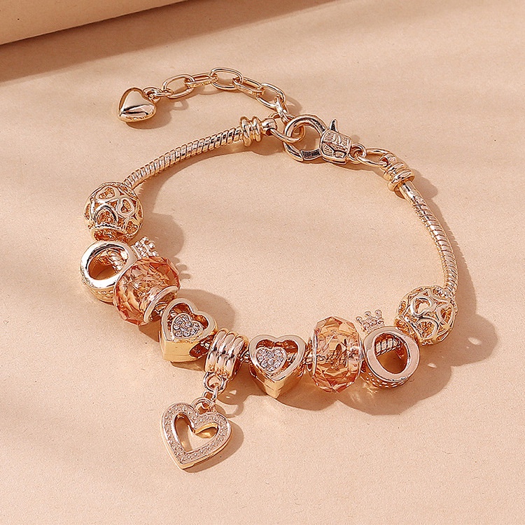 Kualitas Tinggi Fashion Heart Crown Gelang untuk Wanita Elegan Sederhana Pesona Hadiah Terbaik Jual B-22034